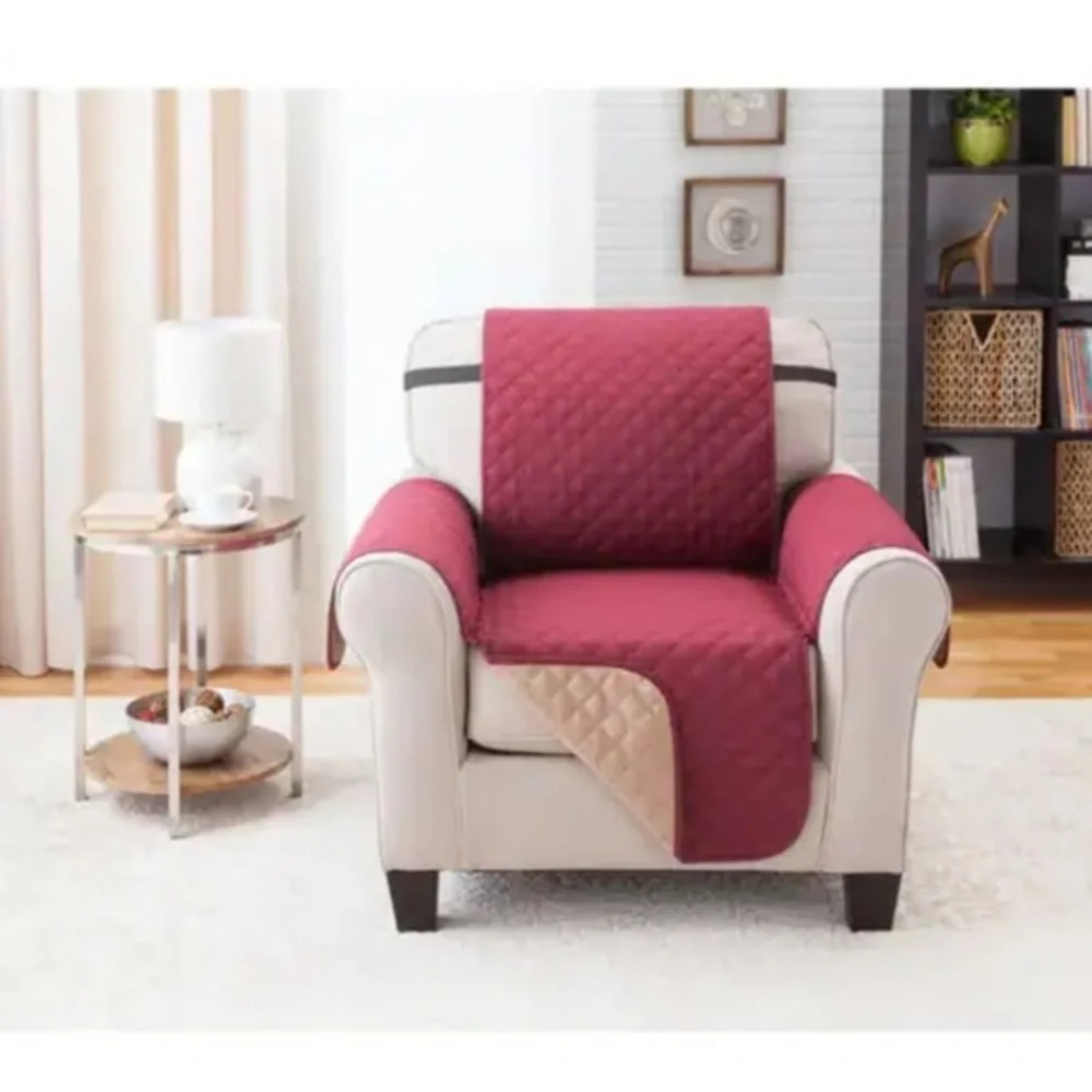 Reversible Chair Furniture Protector‎ Burgundy/Taupe size 75”x65”